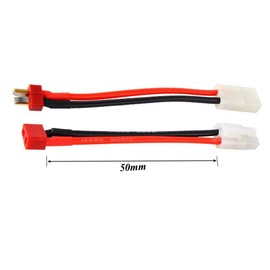 FLY RC 2 Pairs T Style Plug to Tamiya Connector Female Male Adapter Cable for RC Speed Controller ESC Cars FPV Charging Lipo/NiMH Battery Connection