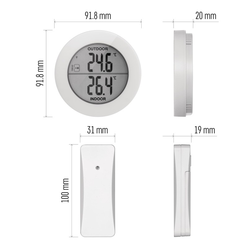 EMOS - Digital Thermometer with Outdoor Sensor - Wireless Wireless