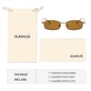 RUNHUIS Retro Rectangle Sunglasses Vintage Slim Metal Frame Rectangular Sun