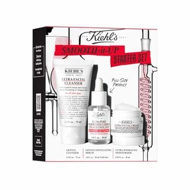 Kiehl's Smooth-It-Up SET, Ultra Pure High-Potency Serum 30 ml + Ultra Facial Cream 28 ml + Ultra Facial Cleanser 75 ml, Fortalece, Limpia, Alisa y Ref