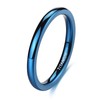 TIGRADE 2mm 4mm Blue Titanium Plain Dome High Polished Wedding