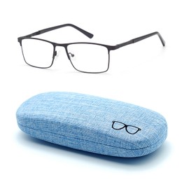 Autojouls Nearsighted Glasses for Distance with Hard Case Spring Hinge Blue Light Glasses Not Reading Glasses, C1-3.0 x