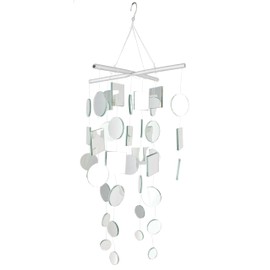 Woodstock Chimes Asli Arts Collection, Mirror Chime, Medium (20'') Capiz Wind Chimes for Outdoor, Patio, Home or Garden Décor (C125)