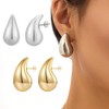KQNM 2 Pairs of Earrings Statement Earrings for Women Fashion