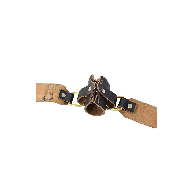 Armorvenue: Black Leather Double Wrap Sword Belt Black X-Large