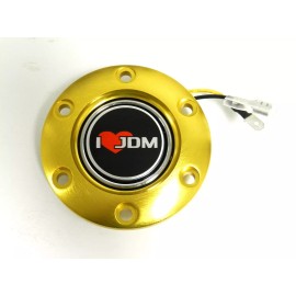 Unbranded GOLD BILLET RING & I LOVE JDM HORN BUTTON FOR RACING STEERING WHEELS B