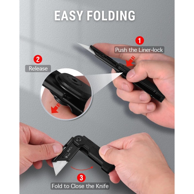 WORKPRO Folding Utility Knife with 10PC Extra SK5 Blades Quick