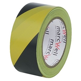 50mm x 33m Black Yellow Heavy Duty High Visibility Floor Hazard Lane Marking Tape Qty 1 Roll