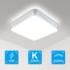 Taoellen Bathroom Ceiling Light,Double Silver Edge Square Ceiling Light,3240lm 36W
