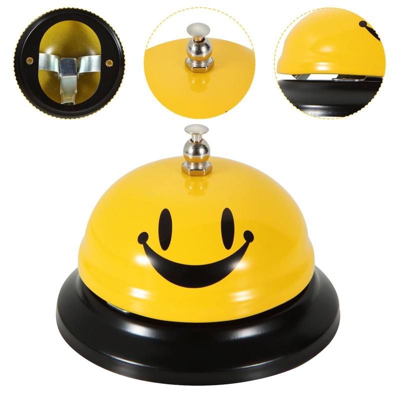 8PCS Call Bell Service Bell for Desk, Smile Face Desk