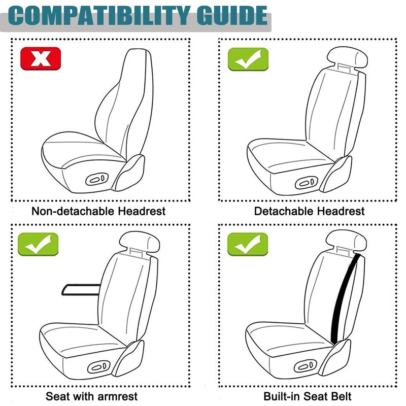 West Llama Linen Car Seat Covers-Breathable & Soft-Front Car Seat