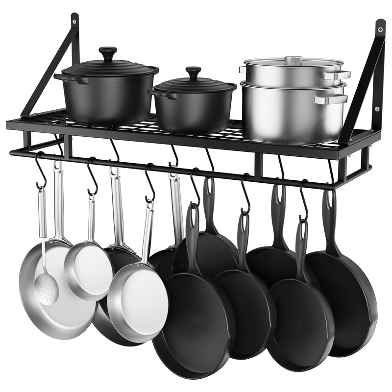 KES 30-Inch Kitchen Pan Pot Rack Wall Mounted Hanging Storage