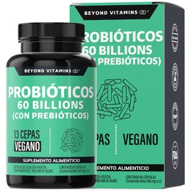Probioticos 60 Billion UFC  Prebiticos con inulina de agave  13 cepas  Frmula Completa  Con Tecnologa de microencapsulacin de 4 capas  Probioticos... 