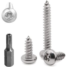FarDeer Stainless Steel Button Head screws M4/M5/M6 security Sheet Metal Screws Torx Sheet Metal Screws Security Silver Screws Anti-Theft Tamper Proof. (M4*25mm * 50pcs)