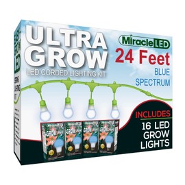 Miracle LED 24ft Corded Lighting System Kit with 16 Blue Spectrum Grow Lights