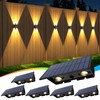 Solar Fence Lights,6Pack Solar Lights Outdoor Warm White + RGB