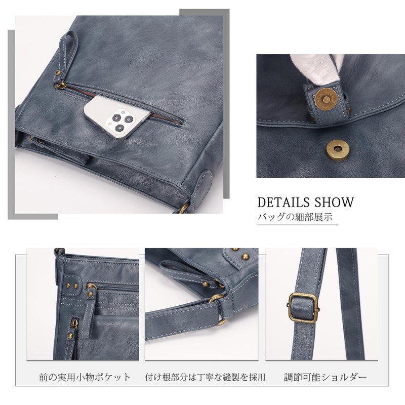 KL928 Women's Shoulder Bag, Large Capacity, One-Shoulder PU Crossbody Bag,