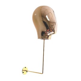 Milageto Wall Mounted Mannequin Head Hanging Stand, Multipurpose Hat Holder Hat Rack for Cap Hairpieces Glasses Headphone Headband, gold