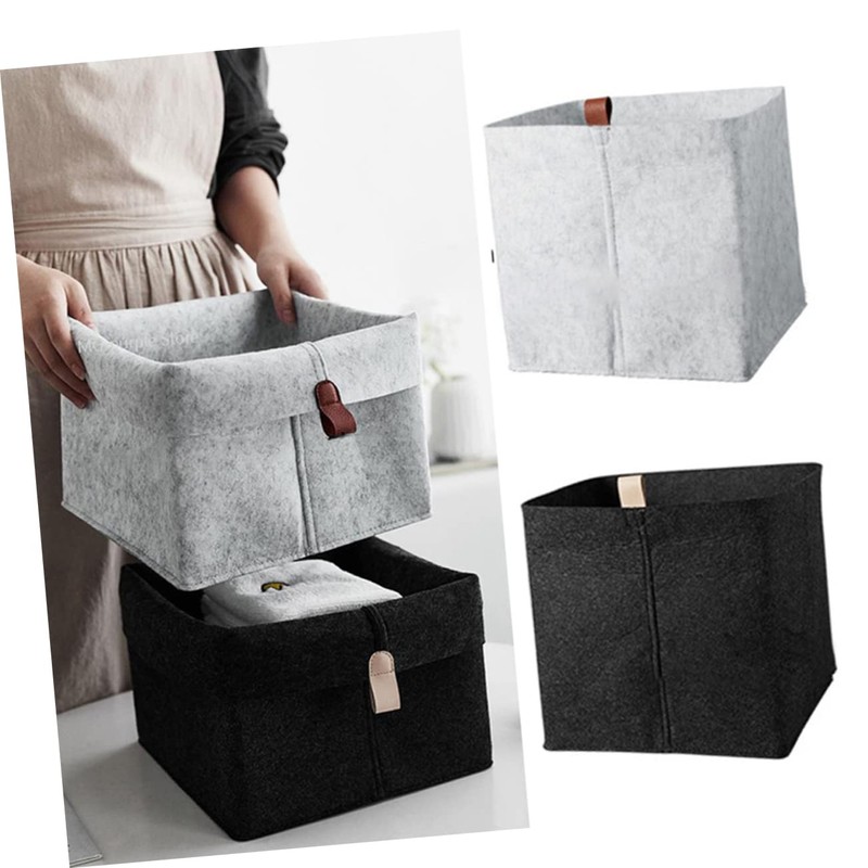 Hohopeti Felt Storage Basket for Organizing Clothes and Sundries Multifunctional