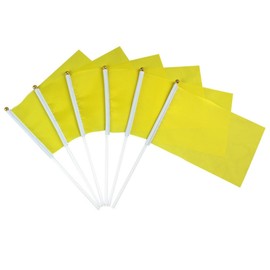 50 Packs Yellow Small Flags on Sticks Hand Waving Flag Hand Held Small Flag Mini Solid Flag Small DIY Mini Flags On Stick Party Garden Decorations Outdoor Decorations 14 * 21cm/5.5 * 8.2in