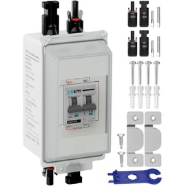 CNLONQ Solar Panel Disconnect Switch 20A 1000V DC PV Circuit Breaker IP66 Waterproof with PV Connector and Install Hook for Outdoor Home Solar Panel Systems, RV, Battery