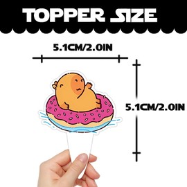 24pcs Capybara Dessert Cupcake Topper Pick for Cute Animal Theme Decor Supplies Men Women Happy Birthday Baby Shower Party Decoration