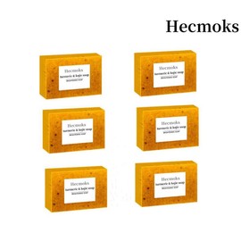 HECMOKS 【BUY 1 GET 1 FREE,BUY 2 GET 2 FREE】Say Goodbye to Dark Spots: Lemon Turmeric Infused Kojic Acid Soap for a Brighter, Clearer You Body Care Cleansing Springtok - Scent: 6Pcs(Buy 3 Get 3 Free)