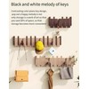 Tlongxia【Beech-6 Hooks Wall Mounted Coat RackHooks Piano Key Hangers Natural