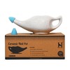 HealthGoodsIn Ceramic Neti Pot with Salt, Dishwasher Friendly, with 2