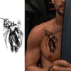 Briyhose Cool Warrior Roman Temporary Tattoo For Men, Large Black