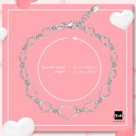 Amberta Genuine 925 Sterling Silver Rolo Chain Various Bracelet Styles Length from 17 to 20 cm Adjustable Clasp, Sterling Silver