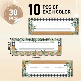 Name Tags for Classroom Cubbies, 30 Greenery Name Plates for Desks, Back to School Self Adhesive Name Tags Sticker for Teachers Elementary - A08