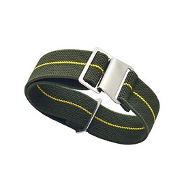 Watch Band Nato Nylon Elastic Strap Watch Band 18mm 20mm 22mm Watch Strap French Military Parachute Bag (20mm Green and Yellow)