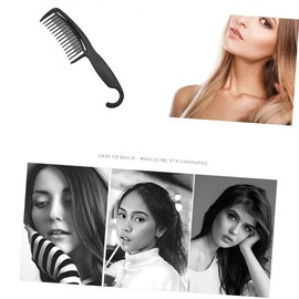 Healvian 2pcs Hanging Combs for Hair Salon Use Household Combs for Women for Wet Dry Styling Curly Straight Hair Black