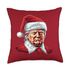 Santa Claus Trump Christmas Art Portrait Graphic Men Women Throw Pillow