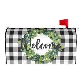 Spring Mailbox Covers Magnetic Standard Size Sage Welcome Summer Post Box Mailbox Cover for Garden Yard Farmhouse Outdoor Decorations 21x18 Inch