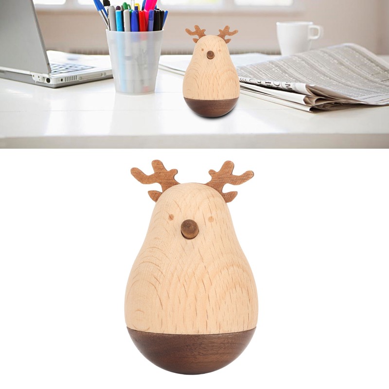 Deer Wobbler Cute Exquisite Sturdy Durable Wood Decorative Eye Catching