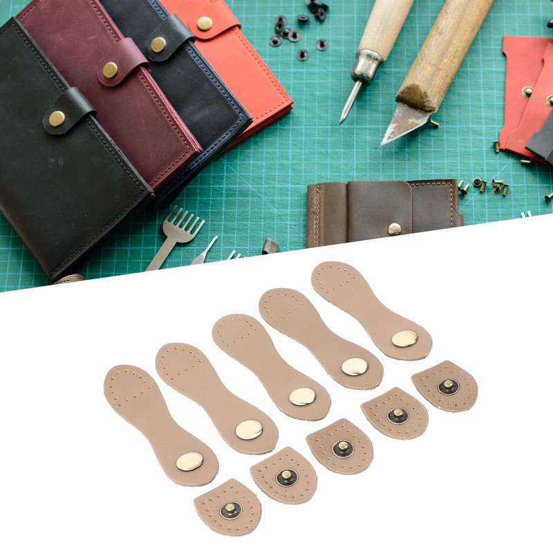 5 Set Leather Snap Buckles Soft Wearable DIY Sewing Leather