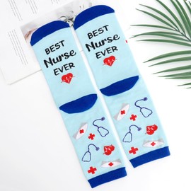 QONCV Nurses Week Gifts, Nurse Nursing Nurses Practitioner Rn Gifts for Women Men Socks Appreciation Graduation Retirement Thank You Halloween Christmas Birthday Valentines Presents