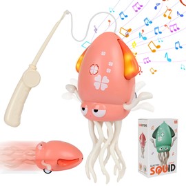 Dancing Octopus Baby Toy, Electric Crawling Octopus Tummy Time Toys for 3 4 5 6 7 Year Old Kids Boy Girl, Rechargeable Magic Dancing Music Squid for 6-36 Months Walking Toddler Birthday Gift (Pink)