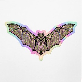 Holographic Decal Stickers of Ethnic Bat Premium Waterproof Vinyl Decal Stickers for Laptop Phone Accessory Helmet Car Window Mug Tuber Cup Door Wall Decoration NVCVER3g20851HO
