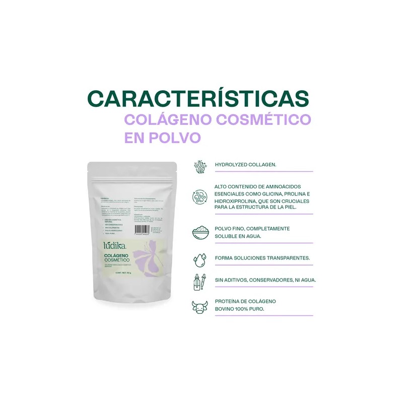 Biopeptido Colageno Cosmetico Puro Uso Facial Y Capilar 50g