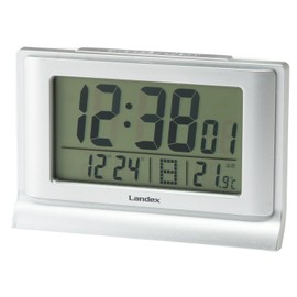 LANDEX YT5261SV Digital Alarm Clock Time Ocean Date Display Silver
