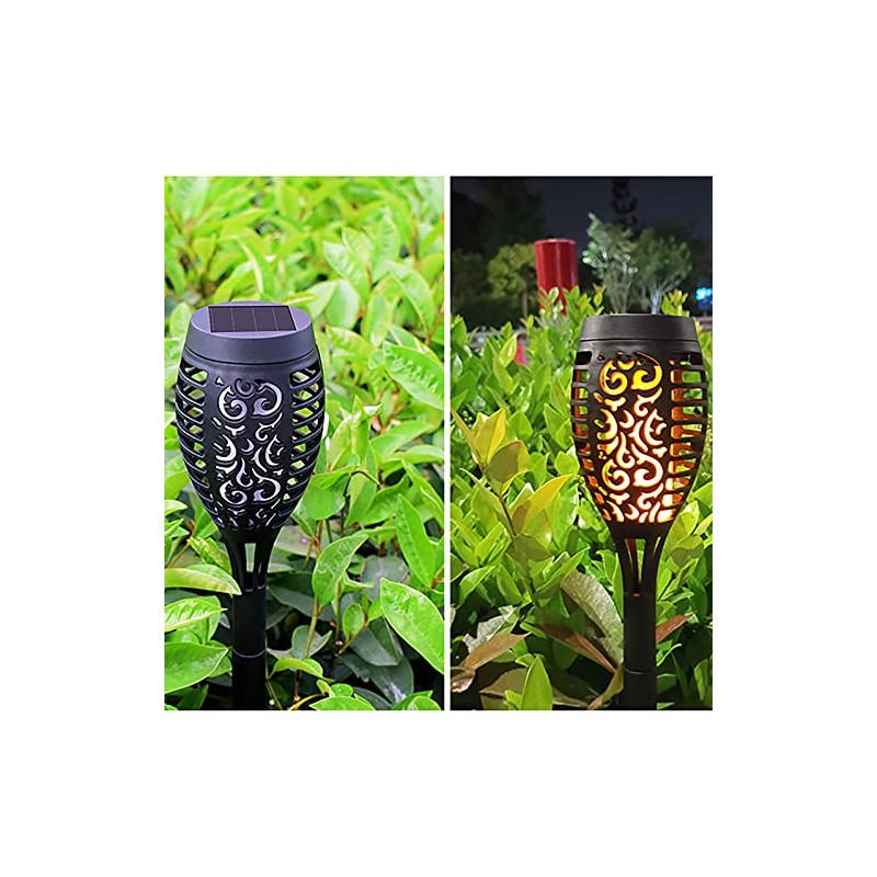 4 Pack Flame Solar Torch Light Waterproof Flickering Dancing Garden