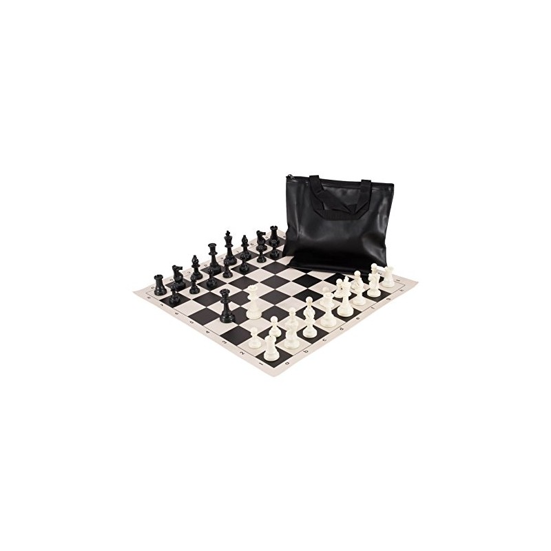 Standard Chess Set Combination - Solid Plastic Regulation Pieces/Vinyl Chess