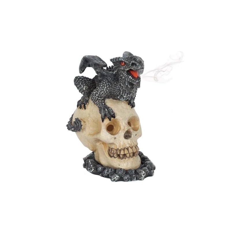 Incense Cone Burner | Black Dragon & Skull By Ann