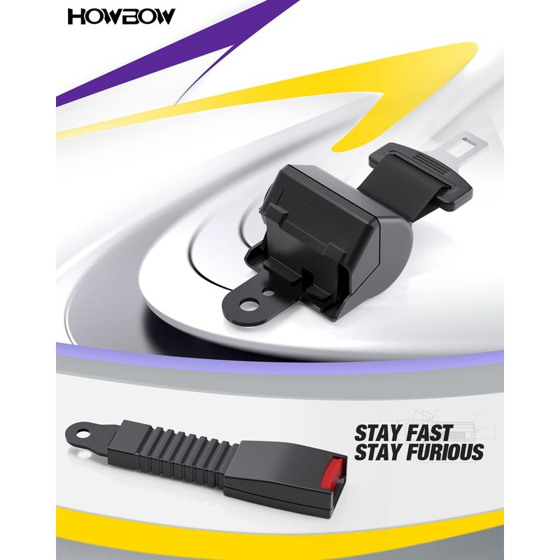 HOWBOW Golf Cart Seat Belt with Bracket, Universal Retractable Seat