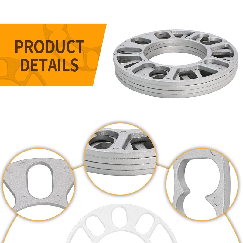 CADUFUELLY 4 Pieces 5 mm Universal Car Wheel Spacers Shims