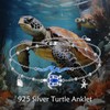 URONE Sea Turtle Anklet Bracelet 925 Sterling Silver Wave Starfish