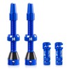 HZJD 2 x Presta Tubeless Valves, Blue, Tubeless Stem, Integrated